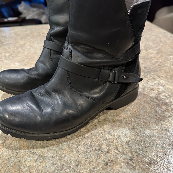 Teva De La Vina Black Leather Ankle Boots Sz 8.5 - Picture 5 of 8